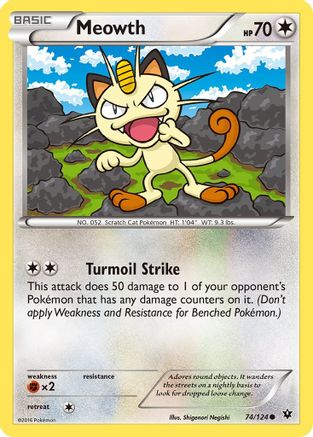 Meowth 074  XY  Fates Collide - Common