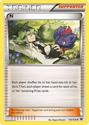 N (Supporter) 105  - Reverse Holofoil XY  Fates Collide - Uncommon