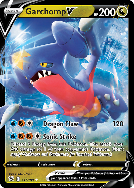 Garchomp V 117/189  - Holofoil SWSH10 Astral Radiance - Ultra Rare