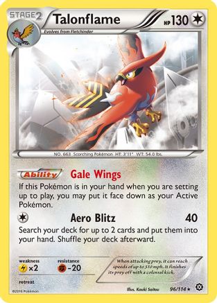 Talonflame 096  XY  Steam Siege - Rare