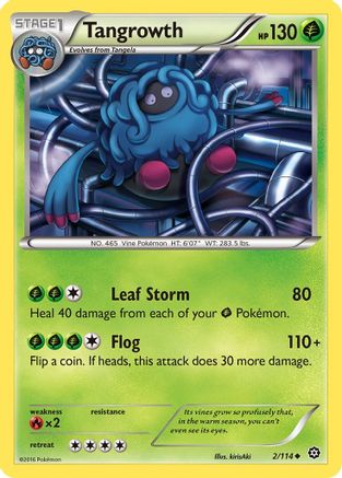 Tangrowth 002/114  - Reverse Holofoil XY  Steam Siege - Uncommon