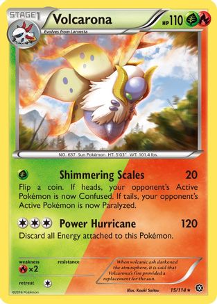 Volcarona 015  - Reverse Holofoil XY  Steam Siege - Rare