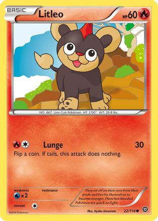 Litleo 022  - Reverse Holofoil XY  Steam Siege - Common