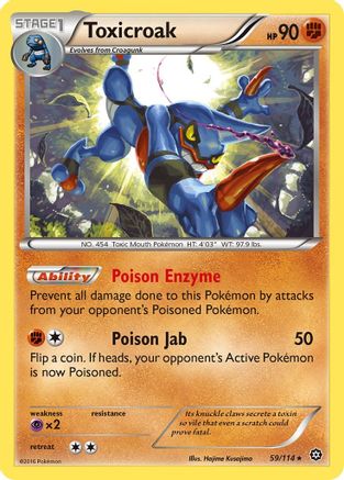 Toxicroak/114  - Reverse Holofoil XY  Steam Siege - Rare