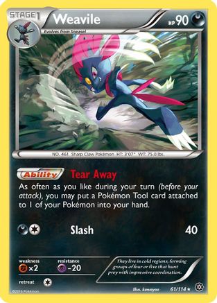 Weavile 061  - Reverse Holofoil XY  Steam Siege - Rare