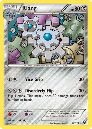 Klang 072/114  XY  Steam Siege - Uncommon