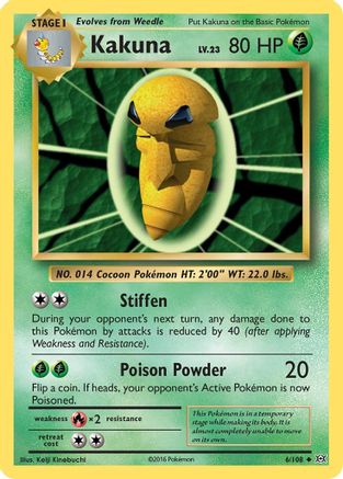 Kakuna 006  - Reverse Holofoil XY  Evolutions - Uncommon