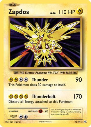 Zapdos 042  - Reverse Holofoil XY  Evolutions - Holo Rare
