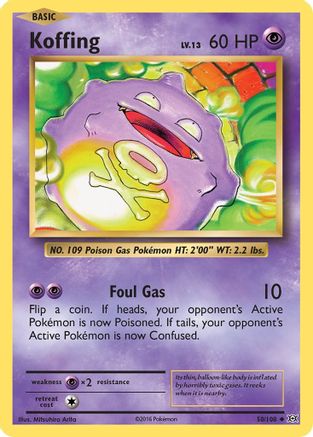 Koffing 050  - Reverse Holofoil XY  Evolutions - Uncommon