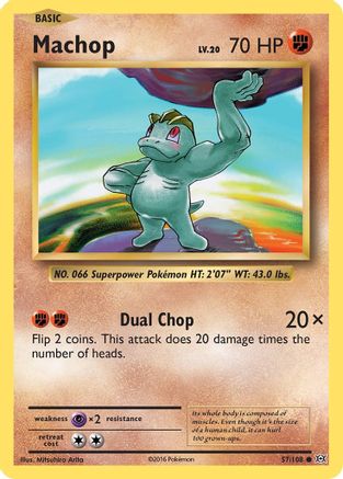 Machop 057  - Reverse Holofoil XY  Evolutions - Common