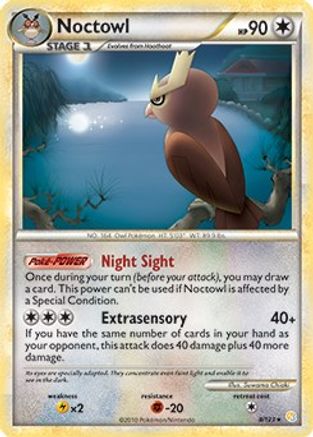 Noctowl - 8/123 (HeartGold & SoulSilver)/123  Deck Exclusives - Rare