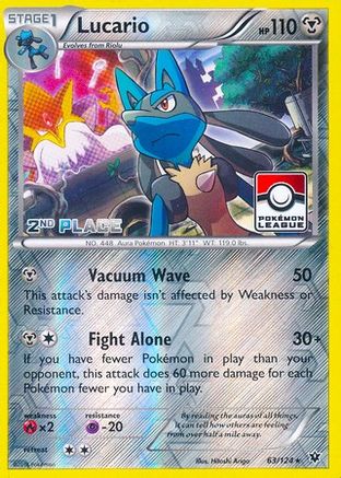 Lucario 063/124  - Reverse Holofoil League & Championship Cards - Promo