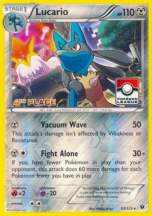 Lucario 063/124  - Reverse Holofoil League & Championship Cards - Promo