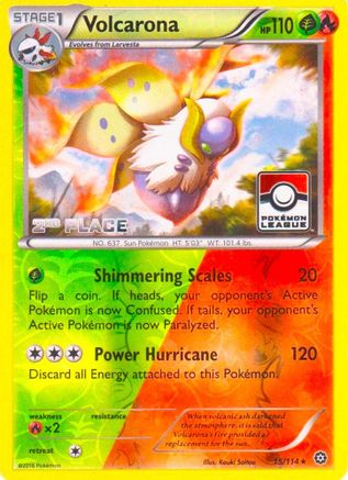 Volcarona - 15/114 (Pokemon League) [2nd Place]/114  - Reverse Holofoil League & Championship Cards - Promo