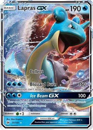 Lapras GX 035  - Holofoil SM Base Set - Ultra Rare