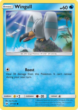 Wingull 037  - Reverse Holofoil SM Base Set - Common