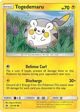 Togedemaru 053  - Reverse Holofoil SM Base Set - Common