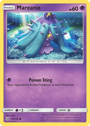 Mareanie 062  - Reverse Holofoil SM Base Set - Common