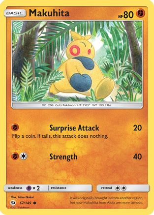 Makuhita 067  - Reverse Holofoil SM Base Set - Common