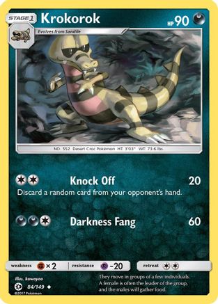 Krokorok  - Reverse Holofoil SM Base Set - Uncommon