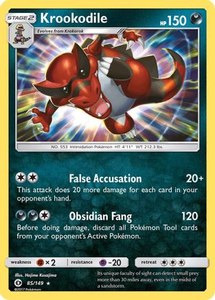 Krookodile 085  - Reverse Holofoil SM Base Set - Holo Rare