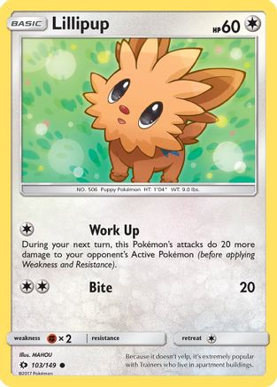 Lillipup 103  - Reverse Holofoil SM Base Set - Common