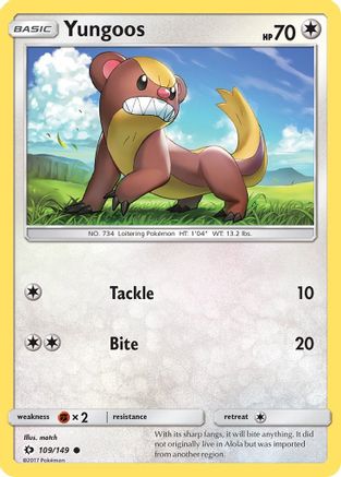 Yungoos 109  SM Base Set - Common