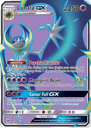 Lunala GX (Full Art) 141  - Holofoil SM Base Set - Ultra Rare