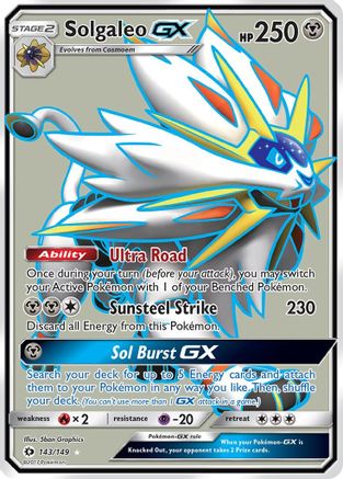 Solgaleo GX (Full Art) 143  - Holofoil SM Base Set - Ultra Rare