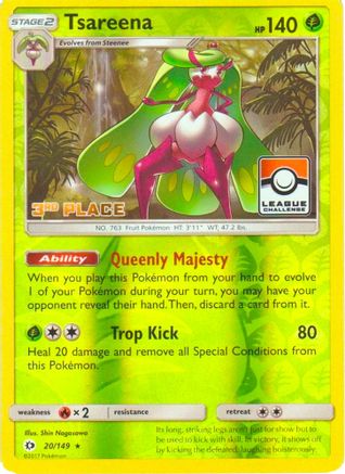 Tsareena 020/149  - Reverse Holofoil League & Championship Cards - Promo