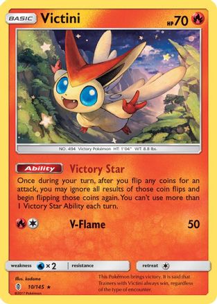 Victini 010  - Reverse Holofoil SM  Guardians Rising - Holo Rare
