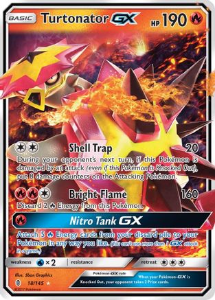 Turtonator GX 018  - Holofoil SM  Guardians Rising - Ultra Rare