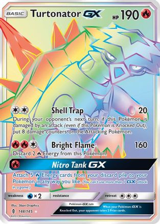 Turtonator GX (Secret)  - Holofoil SM  Guardians Rising - Secret Rare