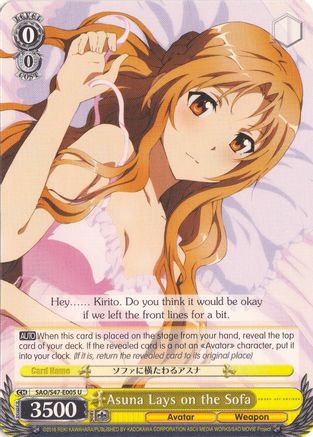 Asuna Lays on the Sofa (SAO/S47-E005 U) - Sword Art Online Re: Edit