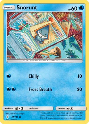 Snorunt 031  - Reverse Holofoil SM  Guardians Rising - Common