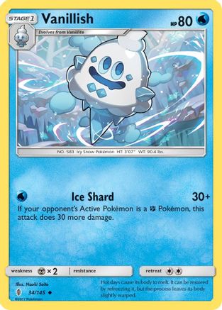 Vanillish  - Reverse Holofoil SM  Guardians Rising - Uncommon