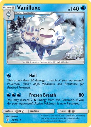 Vanilluxe  - Reverse Holofoil SM  Guardians Rising - Rare