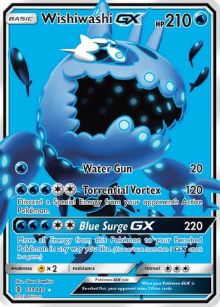 Wishiwashi GX (Full Art)  - Holofoil SM  Guardians Rising - Ultra Rare