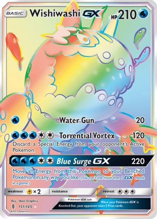 Wishiwashi GX (Secret)  - Holofoil SM  Guardians Rising - Secret Rare