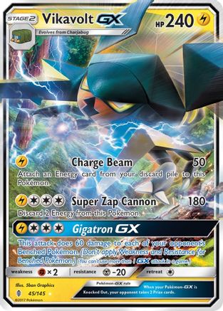 Vikavolt GX 045  - Holofoil SM  Guardians Rising - Ultra Rare