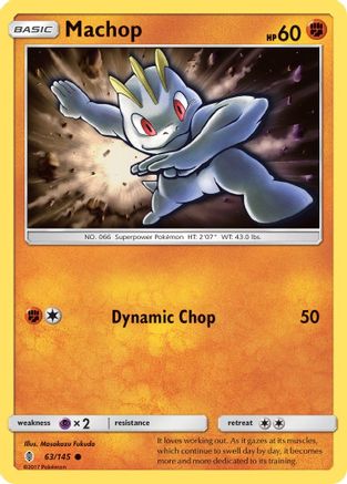 Machop (63) 063  - Reverse Holofoil SM  Guardians Rising - Common