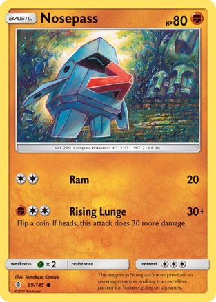 Nosepass 069  - Reverse Holofoil SM  Guardians Rising - Common