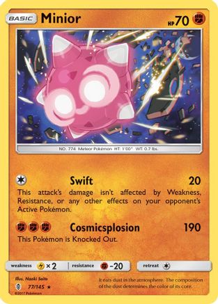 Minior 077  - Holofoil SM  Guardians Rising - Holo Rare