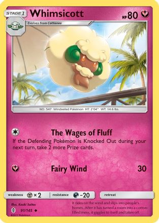 Whimsicott 091  SM  Guardians Rising - Uncommon