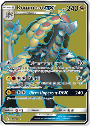 Kommo-o GX (Full Art)  - Holofoil SM  Guardians Rising - Ultra Rare