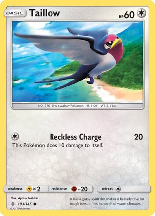 Taillow 103  SM  Guardians Rising - Common