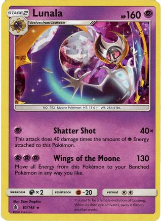 Lunala - 61/145 (Cracked Ice Holo)/145  - Holofoil Deck Exclusives - Holo Rare