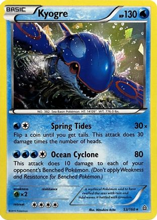 Kyogre - 53/160 (Cracked Ice Holo)/160  - Holofoil Deck Exclusives - Holo Rare