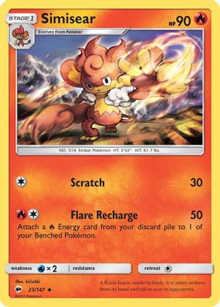 Simisear  SM  Burning Shadows - Uncommon