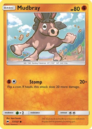 Mudbray 077  - Reverse Holofoil SM  Burning Shadows - Common